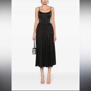 Zimmermann Silk Corset Black Midi Dress Size 2 Medium